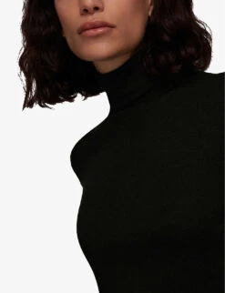 Whistles Maja High-neck Cotton-blend Jumper 9 Whistles Maja High-neck Cotton-blend Jumper -The Fashion Shop R03834993 BLACK ALT04