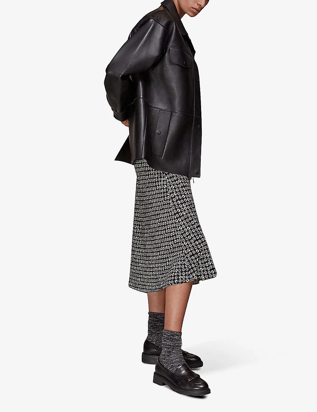 Whistles Landmark-print A-line Bias-cut Woven Midi Skirt 3 Whistles Landmark-print A-line Bias-cut Woven Midi Skirt - Image 3