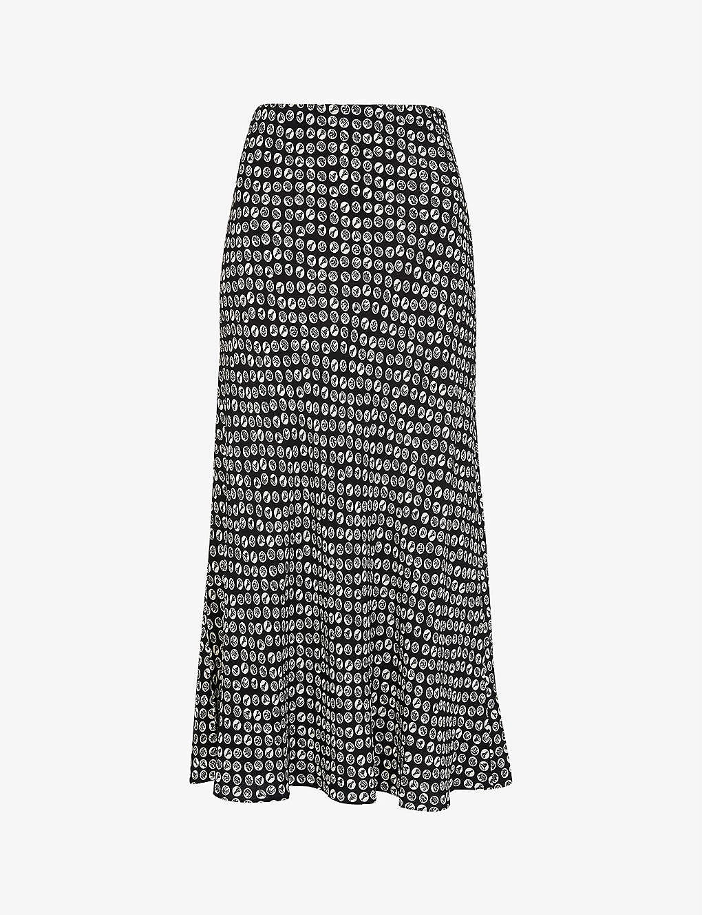 Whistles Landmark-print A-line Bias-cut Woven Midi Skirt 1 Whistles Landmark-print A-line Bias-cut Woven Midi Skirt