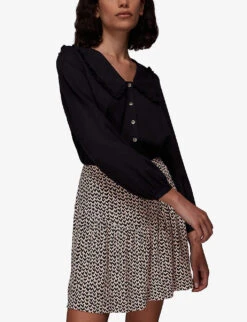 Whistles Heart-print High-rise Woven Mini Skirt 8 Whistles Heart-print High-rise Woven Mini Skirt -The Fashion Shop R03838091 MULTICOLOURED ALT02