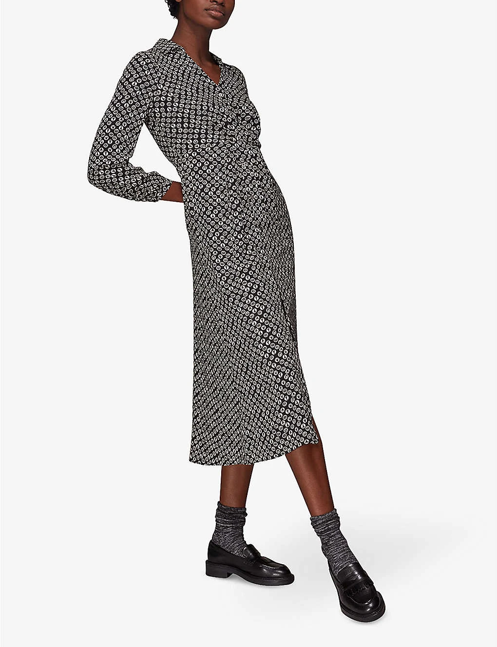 Whistles Landmark-print Woven Shirt Midi Dress 2 Whistles Landmark-print Woven Shirt Midi Dress - Image 2