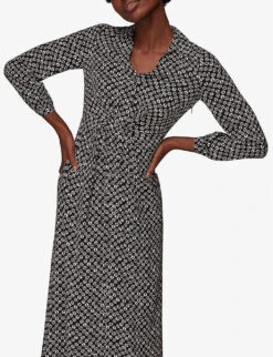 Whistles Landmark-print Woven Shirt Midi Dress 9 Whistles Landmark-print Woven Shirt Midi Dress -The Fashion Shop R03838092 BLACK ALT03
