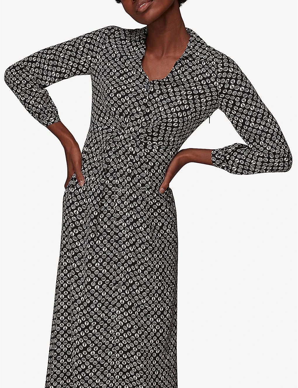 Whistles Landmark-print Woven Shirt Midi Dress 4 Whistles Landmark-print Woven Shirt Midi Dress - Image 4