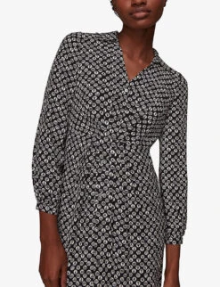 Whistles Landmark-print Woven Shirt Midi Dress 11 Whistles Landmark-print Woven Shirt Midi Dress -The Fashion Shop R03838092 BLACK ALT05