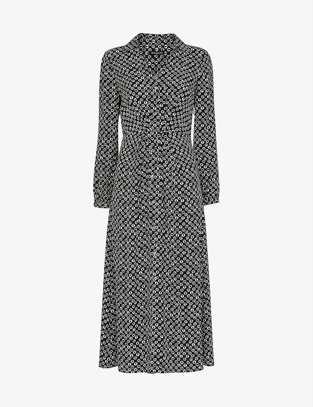 Whistles Landmark-print Woven Shirt Midi Dress 1 Whistles Landmark-print Woven Shirt Midi Dress