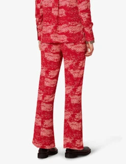 Whistles Field-print Flared High-rise Woven Trousers 8 Whistles Field-print Flared High-rise Woven Trousers -The Fashion Shop R03840124 MULTICOLOURED ALT03