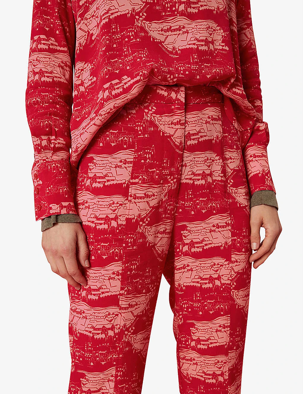 Whistles Field-print Flared High-rise Woven Trousers 5 Whistles Field-print Flared High-rise Woven Trousers - Image 5