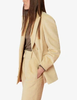 Whistles Suki Straight High-rise Stretch-cotton Corduroy Trousers 7 Whistles Suki Straight High-rise Stretch-cotton Corduroy Trousers -The Fashion Shop R03840128 TAN ALT02