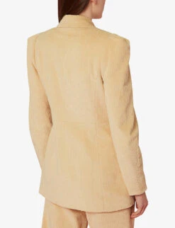 Whistles Suki Puff-shoulder Stretch-cotton Corduroy Blazer -The Fashion Shop R03840129 TAN ALT03