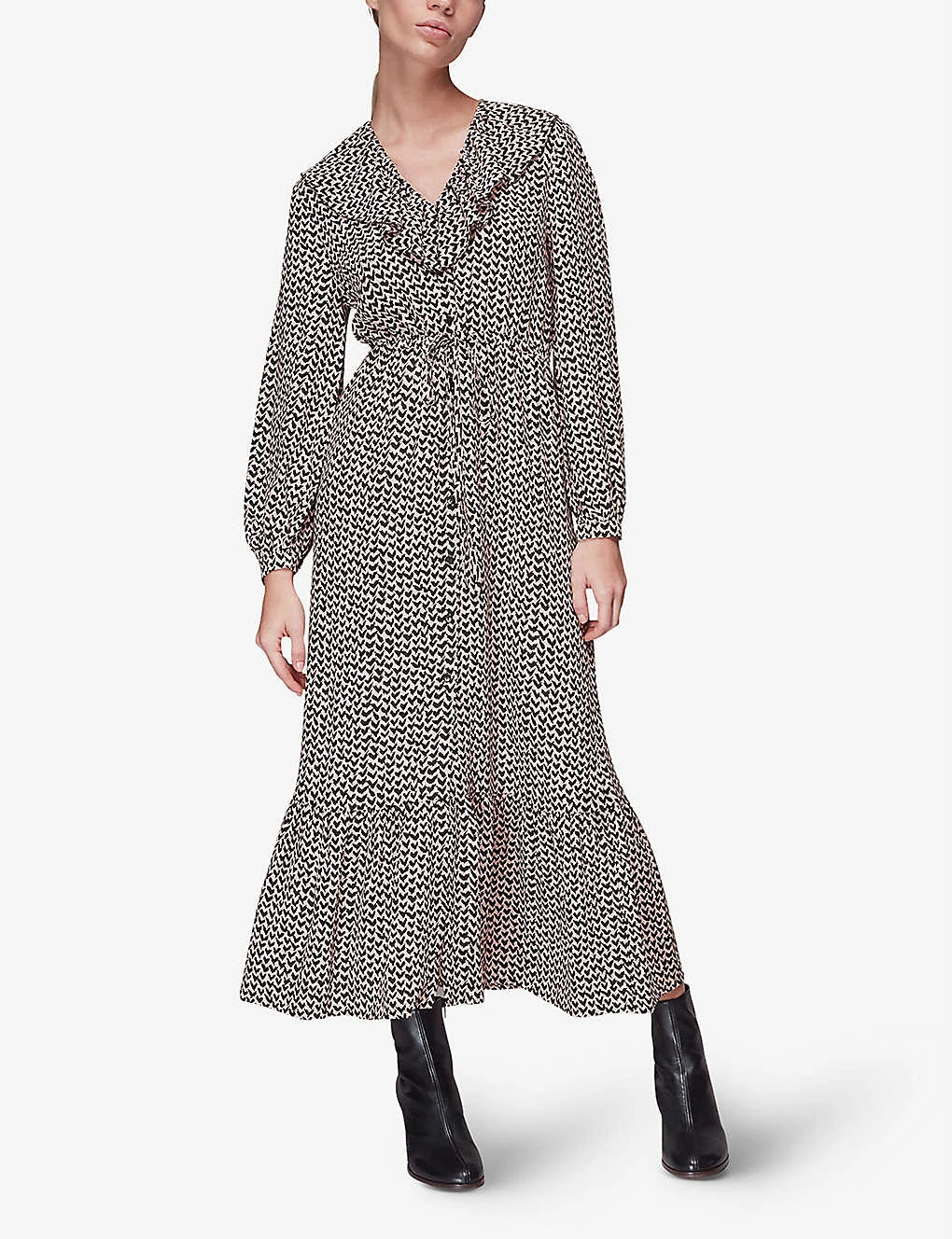 Whistles Abstract Heart-print Woven Midi Dress 2 Whistles Abstract Heart-print Woven Midi Dress - Image 2