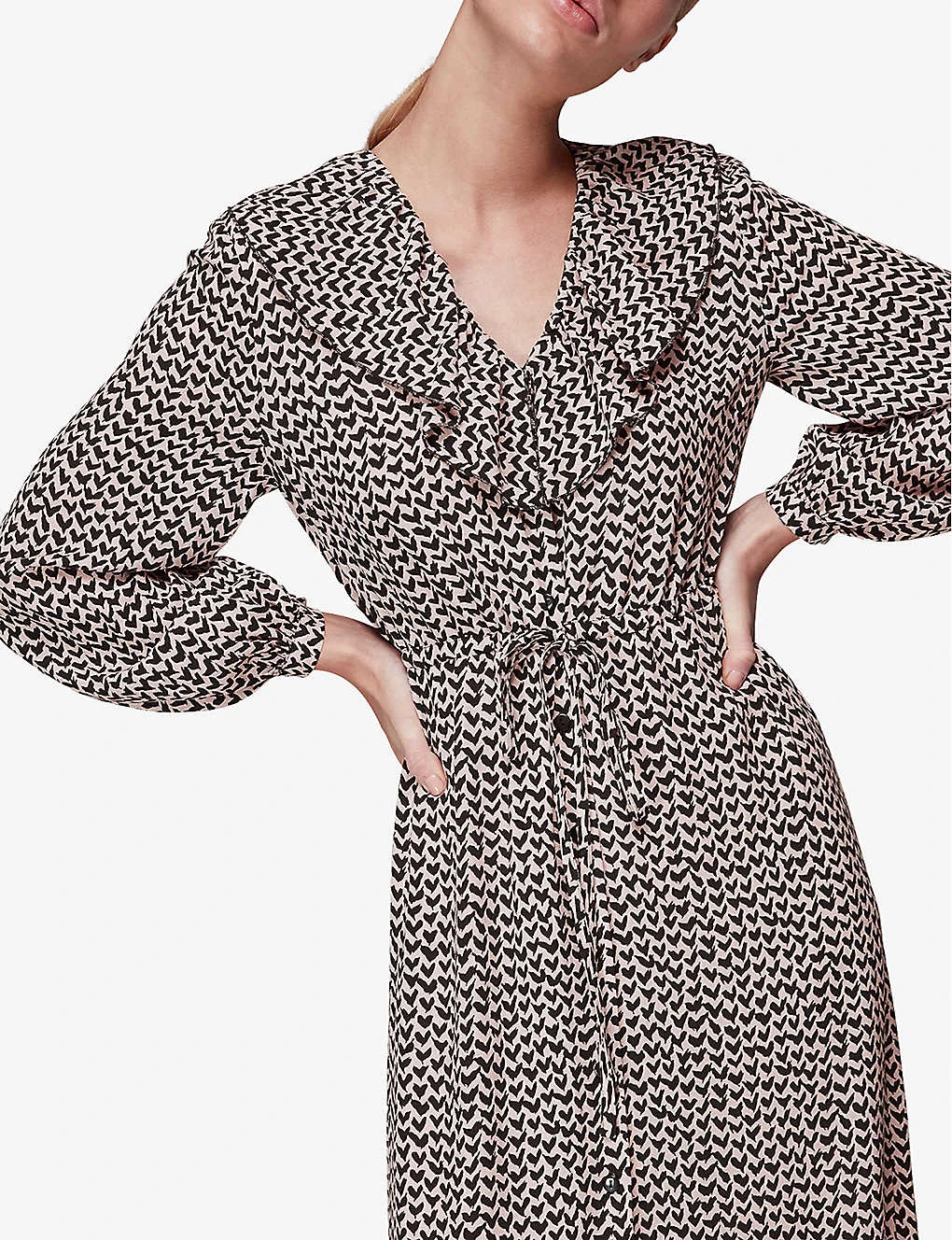 Whistles Abstract Heart-print Woven Midi Dress 3 Whistles Abstract Heart-print Woven Midi Dress - Image 3