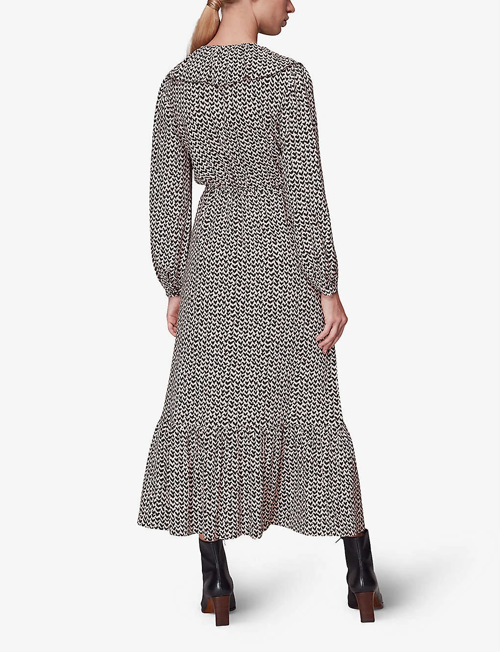 Whistles Abstract Heart-print Woven Midi Dress 4 Whistles Abstract Heart-print Woven Midi Dress - Image 4