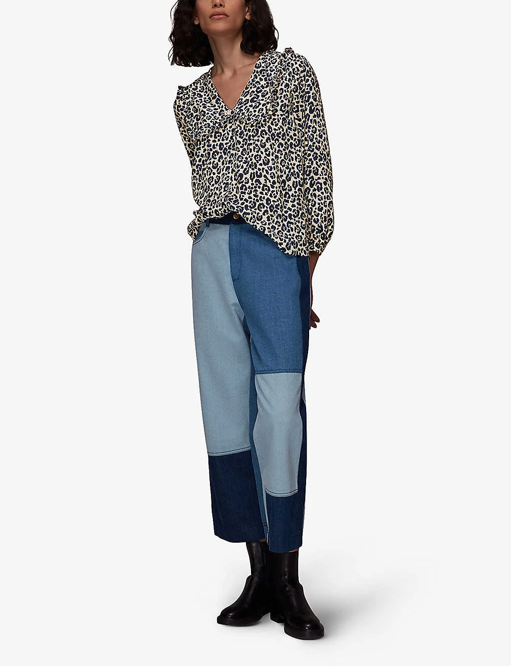 Whistles Oversized-collar Cheetah-print Woven Top 2 Whistles Oversized-collar Cheetah-print Woven Top - Image 2
