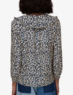 Whistles Oversized-collar Cheetah-print Woven Top 8 Whistles Oversized-collar Cheetah-print Woven Top -The Fashion Shop R03840131 MULTICOLOURED ALT03