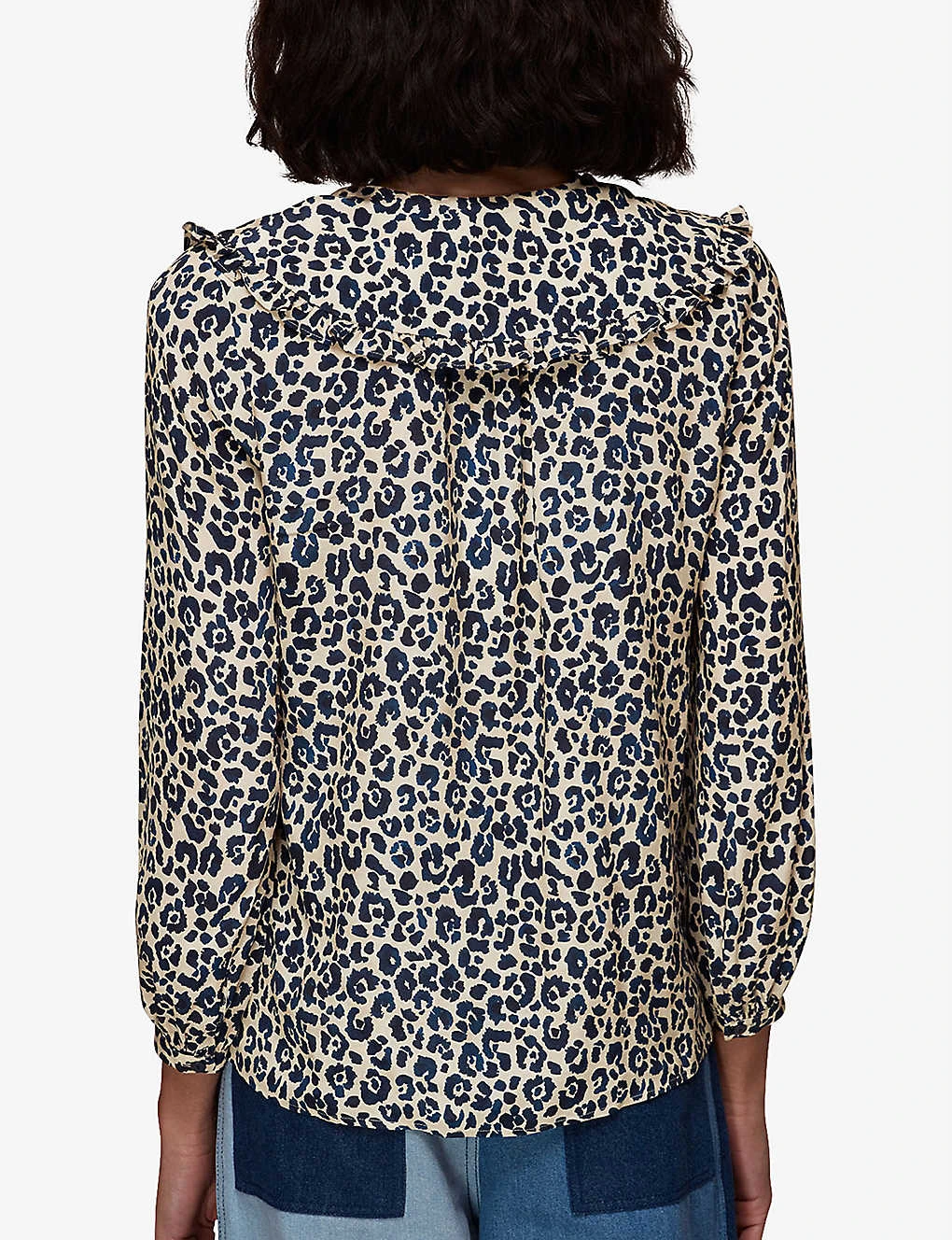 Whistles Oversized-collar Cheetah-print Woven Top 4 Whistles Oversized-collar Cheetah-print Woven Top - Image 4