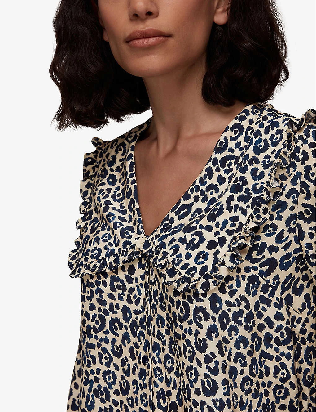 Whistles Oversized-collar Cheetah-print Woven Top 5 Whistles Oversized-collar Cheetah-print Woven Top - Image 5