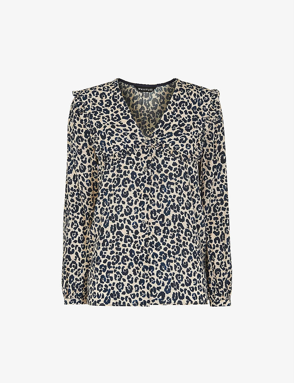 Whistles Oversized-collar Cheetah-print Woven Top 1 Whistles Oversized-collar Cheetah-print Woven Top