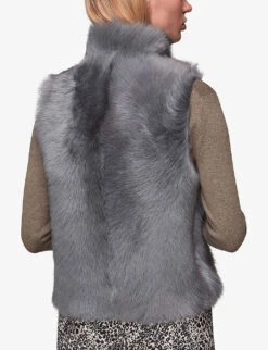 Whistles Toscana Sheepskin Shearling Gilet -The Fashion Shop R03841470 GREY ALT03