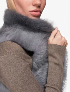 Whistles Toscana Sheepskin Shearling Gilet -The Fashion Shop R03841470 GREY ALT04