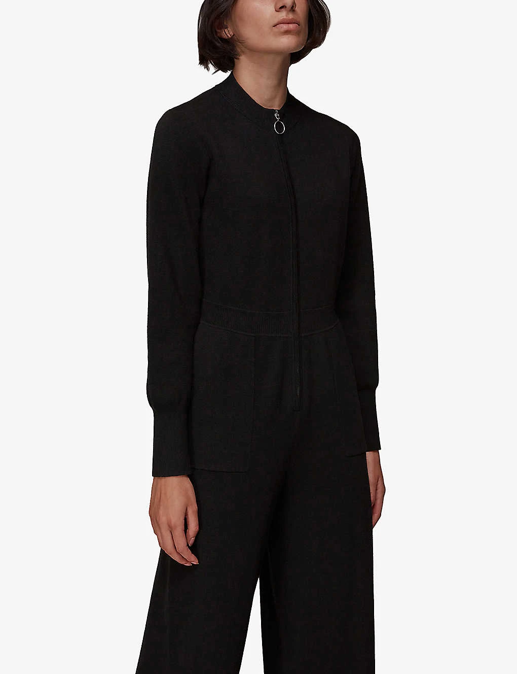 Whistles Long-sleeve Wide-leg Cotton-blend Jumpsuit 3 Whistles Long-sleeve Wide-leg Cotton-blend Jumpsuit - Image 3
