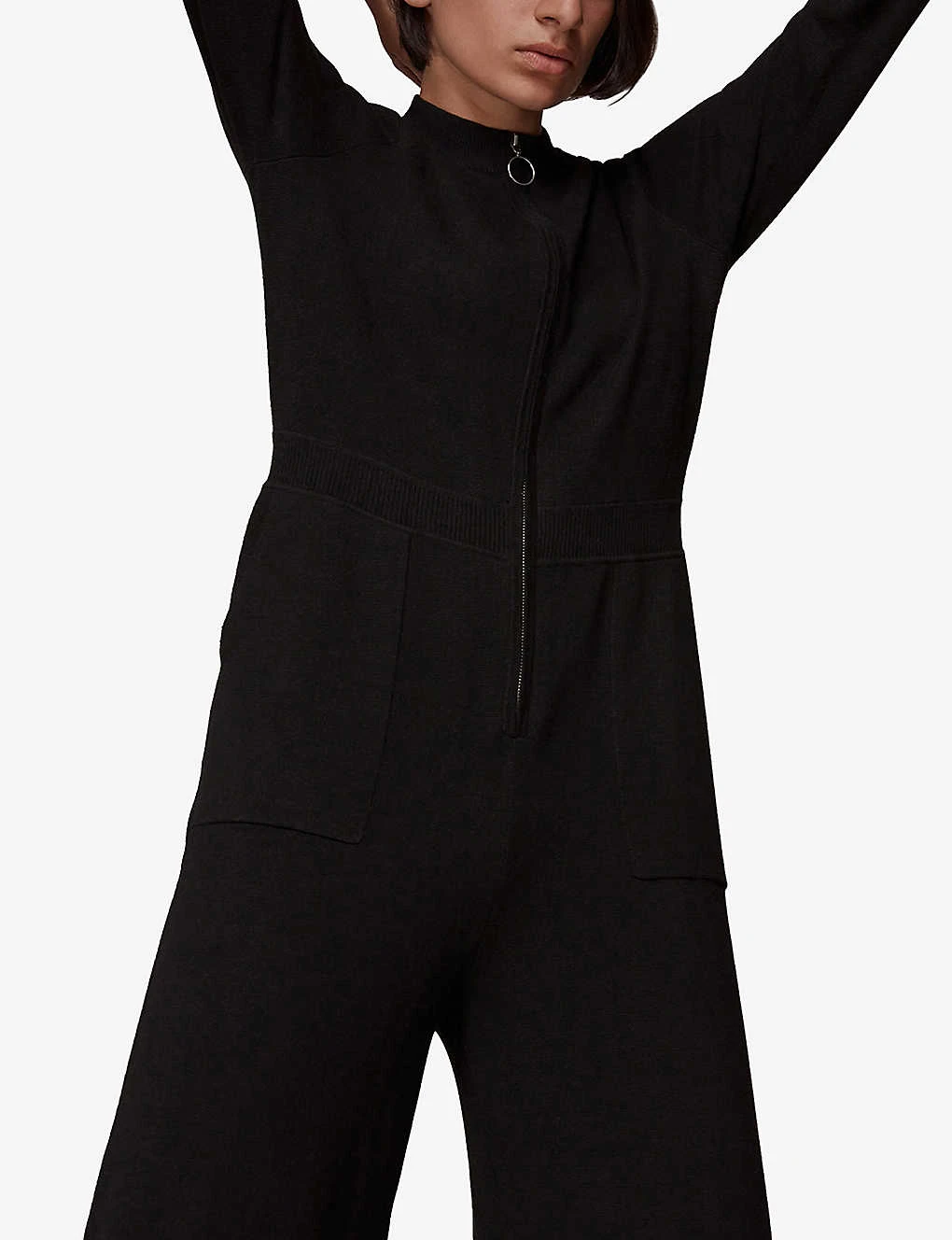 Whistles Long-sleeve Wide-leg Cotton-blend Jumpsuit 6 Whistles Long-sleeve Wide-leg Cotton-blend Jumpsuit - Image 6