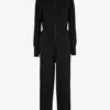 Whistles Long-sleeve Wide-leg Cotton-blend Jumpsuit