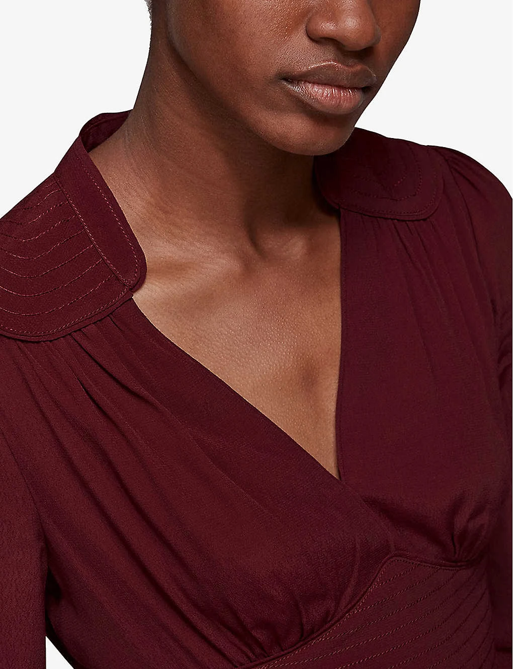 Whistles Topstitch Ruffled Woven Midi Dress 6 Whistles Topstitch Ruffled Woven Midi Dress - Image 6