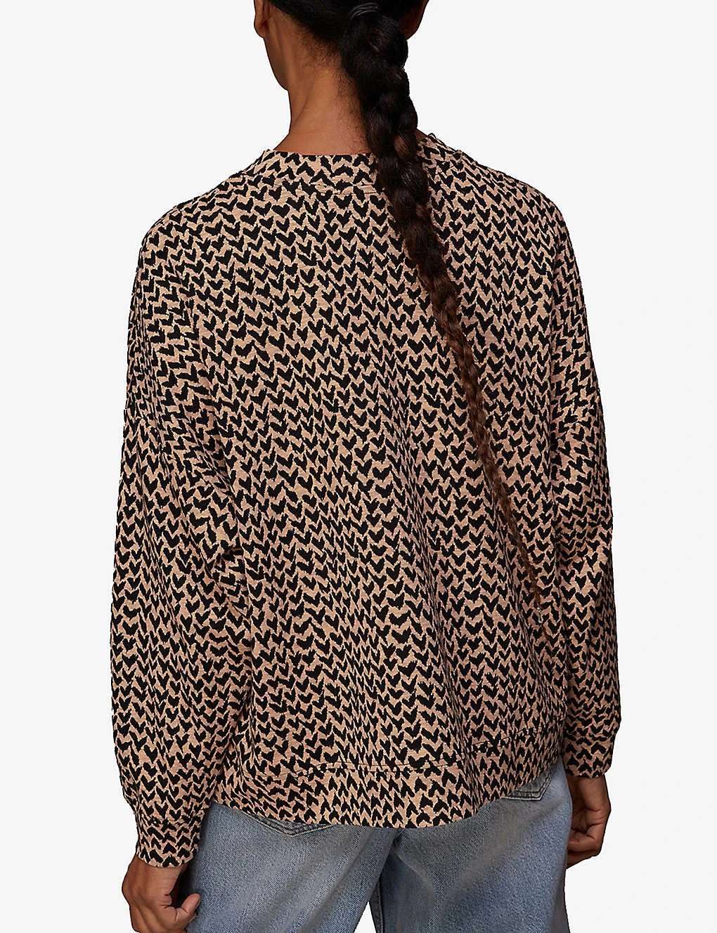 Whistles Heart Jacquard Recycled-polyester And Organic Cotton-blend Jumper 4 Whistles Heart Jacquard Recycled-polyester And Organic Cotton-blend Jumper - Image 4