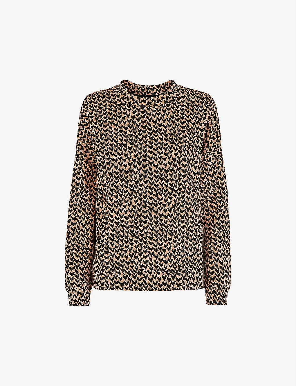 Whistles Heart Jacquard Recycled-polyester And Organic Cotton-blend Jumper 1 Whistles Heart Jacquard Recycled-polyester And Organic Cotton-blend Jumper