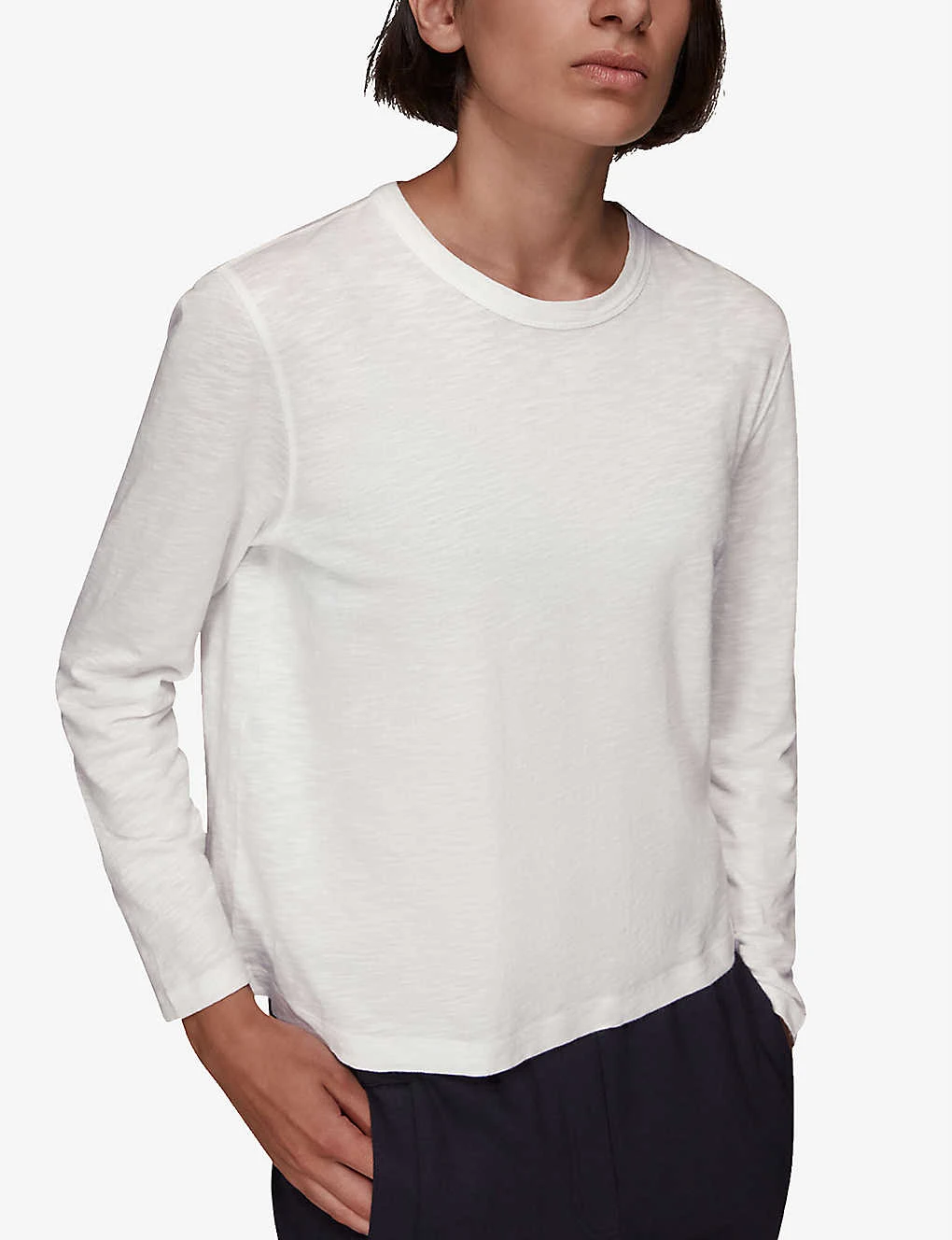 Whistles Emily Long-sleeved Cotton T-shirt 5 Whistles Emily Long-sleeved Cotton T-shirt - Image 5