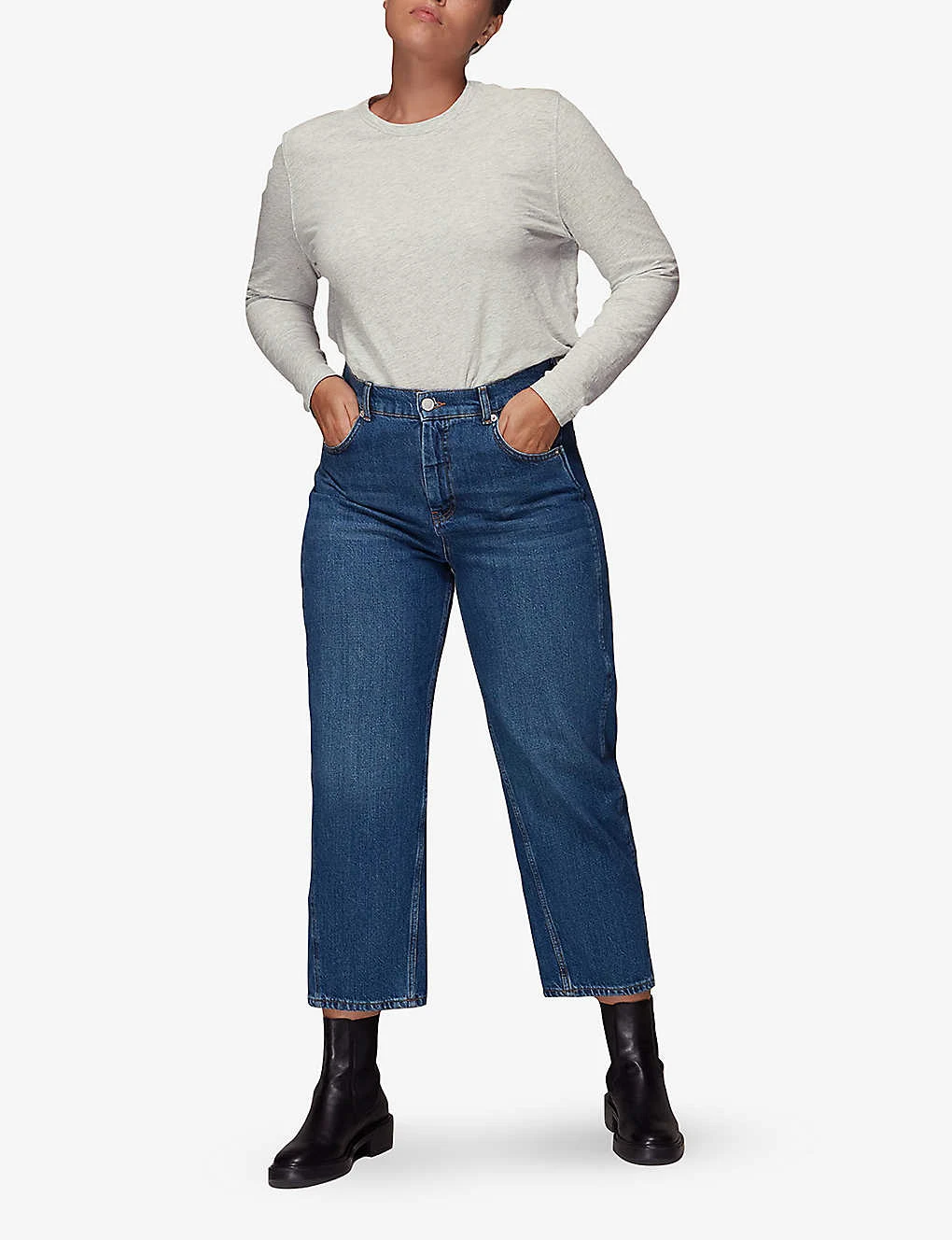 Whistles Emily Relaxed-fit Long-sleeved Cotton T-shirt 2 Whistles Emily Relaxed-fit Long-sleeved Cotton T-shirt - Image 2