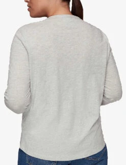 Whistles Emily Relaxed-fit Long-sleeved Cotton T-shirt 8 Whistles Emily Relaxed-fit Long-sleeved Cotton T-shirt -The Fashion Shop R03851017 GREY ALT03