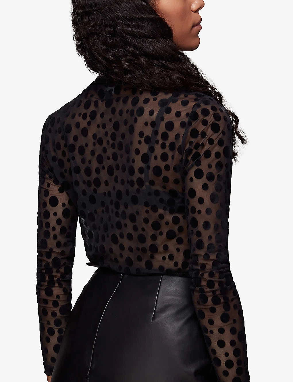 Whistles Long-sleeved Spot-print Mesh Top 5 Whistles Long-sleeved Spot-print Mesh Top - Image 5