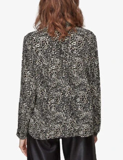 Whistles Animal-print Relaxed-fit Crepe Shirt -The Fashion Shop R03851429 MULTICOLOUR ALT03