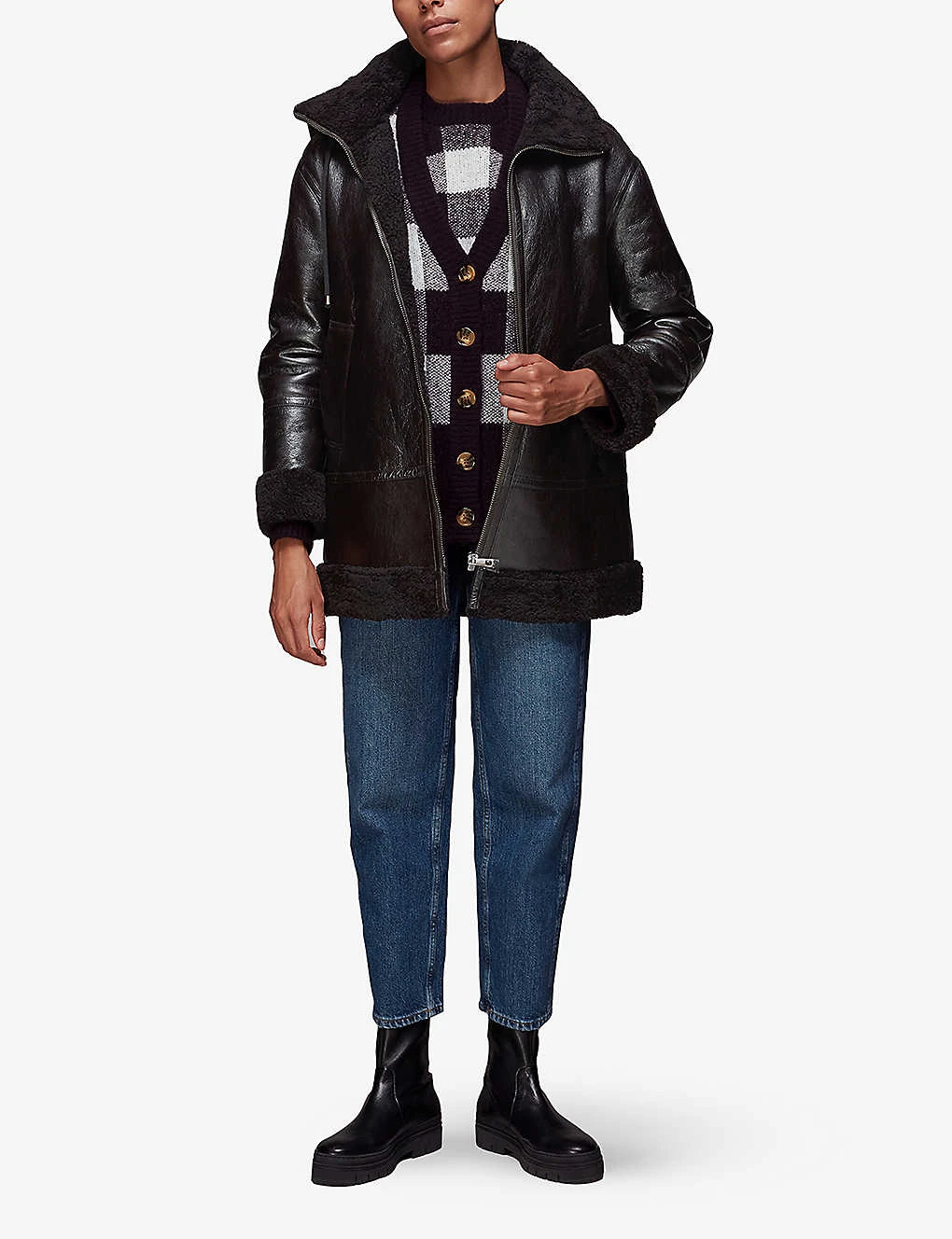 Whistles Loose-fit Shearling Hooded Jacket 2 Whistles Loose-fit Shearling Hooded Jacket - Image 2