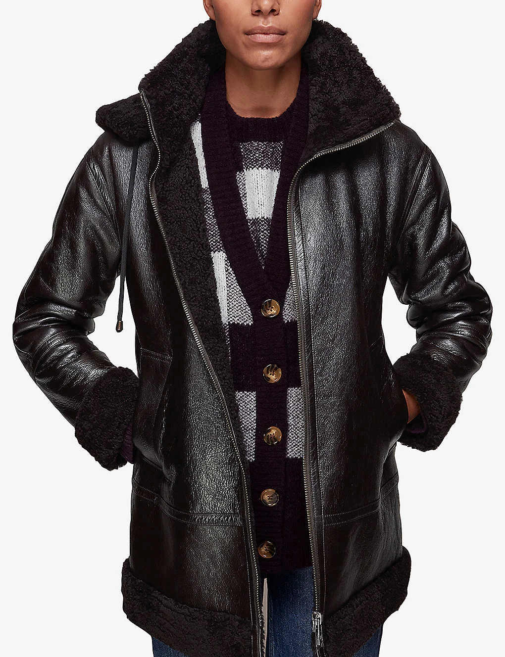 Whistles Loose-fit Shearling Hooded Jacket 3 Whistles Loose-fit Shearling Hooded Jacket - Image 3