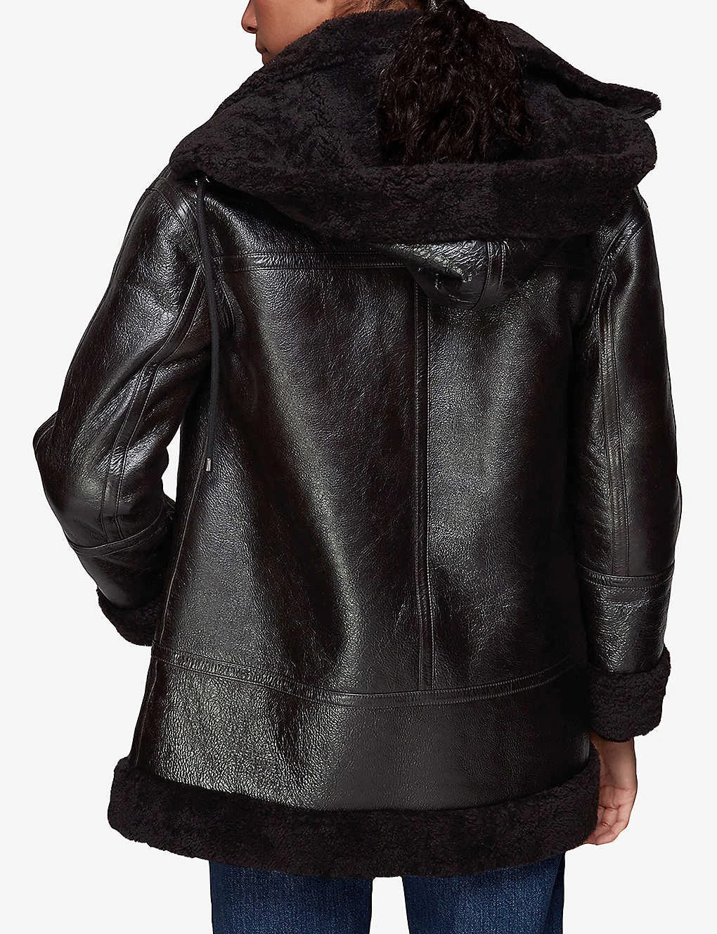Whistles Loose-fit Shearling Hooded Jacket 4 Whistles Loose-fit Shearling Hooded Jacket - Image 4
