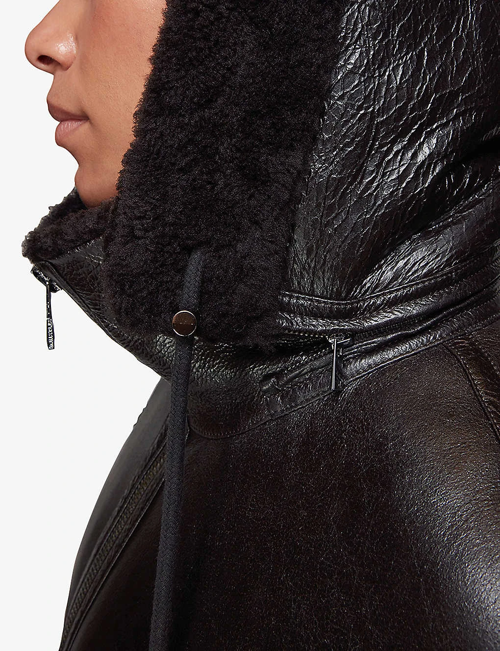 Whistles Loose-fit Shearling Hooded Jacket 5 Whistles Loose-fit Shearling Hooded Jacket - Image 5