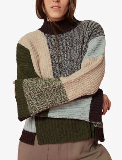 Whistles Patchwork Wool-blend Jumper 7 Whistles Patchwork Wool-blend Jumper -The Fashion Shop R03854072 MULTICOLOURED ALT02