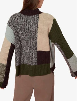 Whistles Patchwork Wool-blend Jumper 8 Whistles Patchwork Wool-blend Jumper -The Fashion Shop R03854072 MULTICOLOURED ALT03