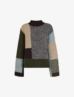 Whistles Patchwork Wool-blend Jumper