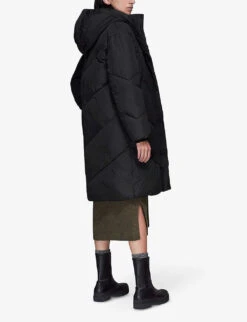 Whistles Tessa Padded Recycled-polyester Hooded Puffer Coat -The Fashion Shop R03855728 BLACK ALT03