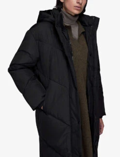 Whistles Tessa Padded Recycled-polyester Hooded Puffer Coat -The Fashion Shop R03855728 BLACK ALT05
