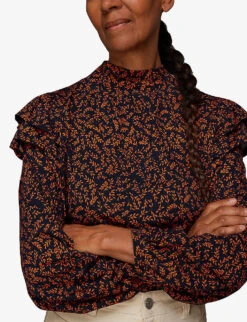 Whistles Leaves-print Organic Cotton-jersey Top 6 Whistles Leaves-print Organic Cotton-jersey Top -The Fashion Shop R03855729 MULTICOLOURED ALT02