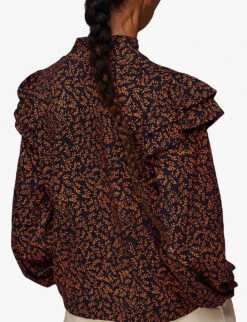 Whistles Leaves-print Organic Cotton-jersey Top 7 Whistles Leaves-print Organic Cotton-jersey Top -The Fashion Shop R03855729 MULTICOLOURED ALT03