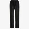 Whistles Sarai Pleated Wide-leg High-rise Velvet Trousers