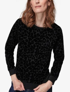 Whistles Smudge Animal-print Cotton Jumper 7 Whistles Smudge Animal-print Cotton Jumper -The Fashion Shop R03856904 BLACK ALT02