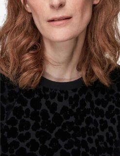 Whistles Smudge Animal-print Cotton Jumper 9 Whistles Smudge Animal-print Cotton Jumper -The Fashion Shop R03856904 BLACK ALT04