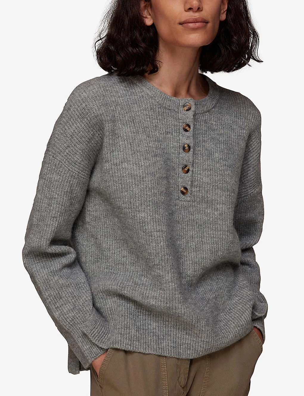 Whistles Henley Button-up Knitted Jumper 3 Whistles Henley Button-up Knitted Jumper - Image 3
