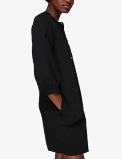 Whistles Cocoon Recycled-polyester Mini Dress 7 Whistles Cocoon Recycled-polyester Mini Dress -The Fashion Shop R03861167 BLACK ALT02